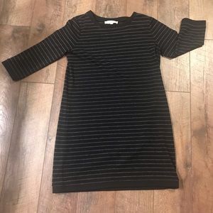 Ann Taylor loft black and gray striped dress
